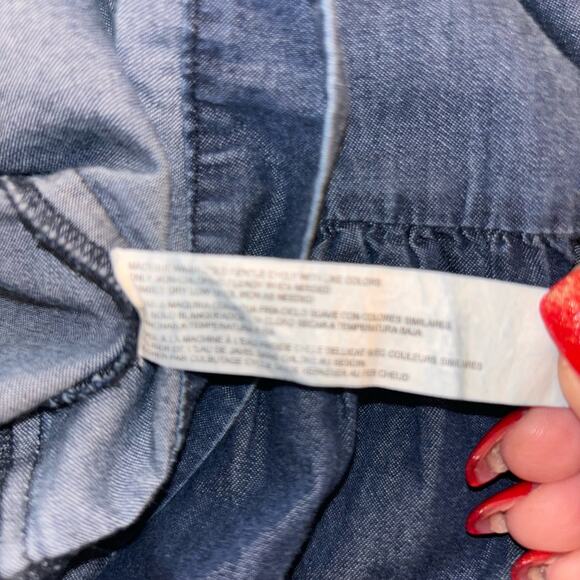 Eloquii Chambray Womens Size 18 Denim Shift Dress Bell Sleeves Cotton - Picture 5 of 9